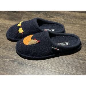 Haflinger Women's AR Gallina Hen Softsole Slipper Blue SZ 42 US 11